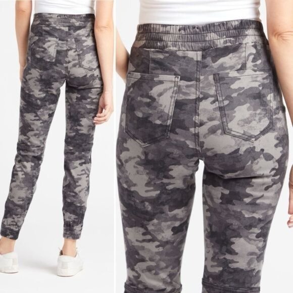 Spanx camo gray stretch twill cargo zipper joggers S - Picture 2 of 13